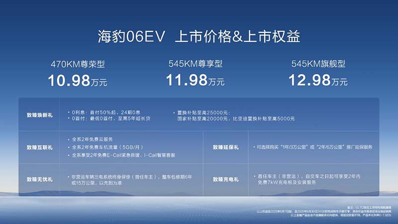 比亚迪全新家用轿跑！海豹06EV上市售价10.98万元~12.98万元